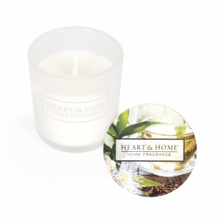 Heart & Home Votivní svíčka ve skle - Bílý čaj a eukalyptus (45g)